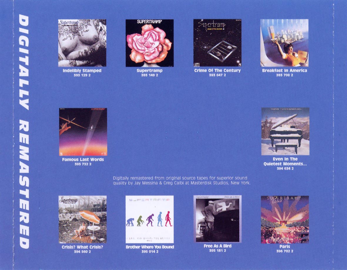 Supertramp  Paris : Back + Inlay